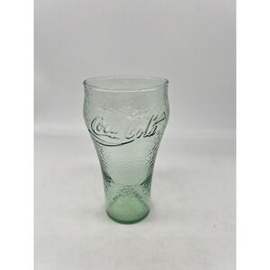 Vintage Coca Cola Coke Green Pebble‎ Glass Cup Textured 6" - #197